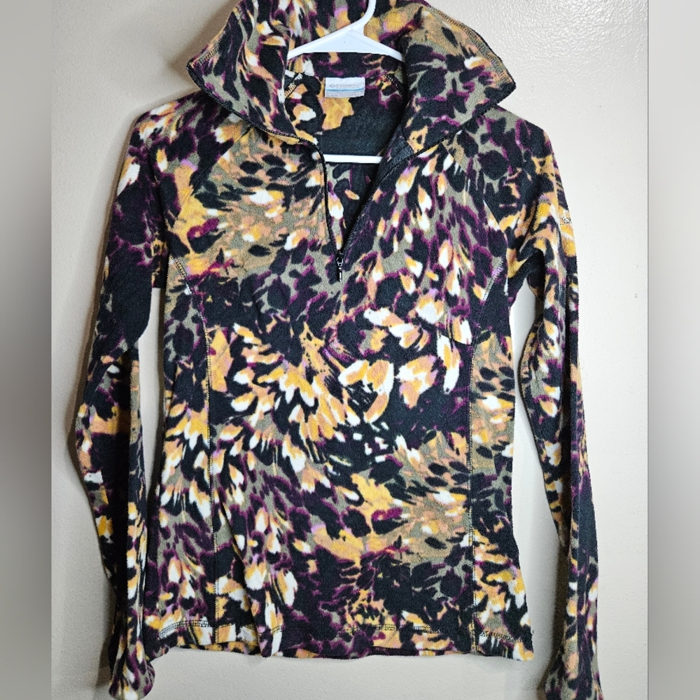 Columbia Women’s Floral Fleece Quarter Zip Pullover Size XS